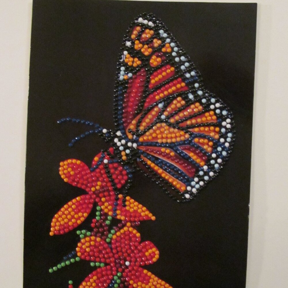Butterfly on a Flower Diamond Art